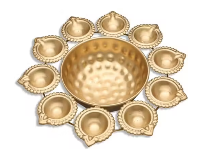 Decor Diya Shape Flower Urli Bowl