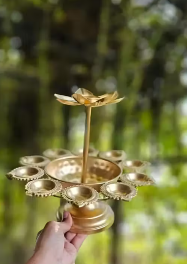 Buy Double Layer Urli Bowl Online Handcrafted Metal Urli for Home Decor, Pooja Samagri & Festive Decoration