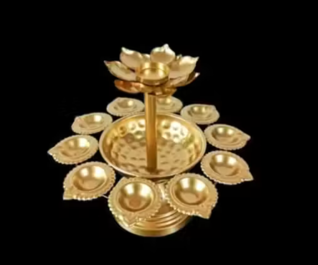 Buy Double Layer Urli Bowl Online Handcrafted Metal Urli for Home Decor, Pooja Samagri & Festive Decoration