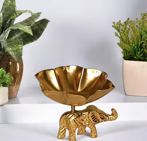 Mini Elephant Tealight Holder Pack of 2 Decorative Metal Candle Holders for Home, Office & Diwali Decor