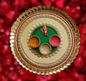Decorative Haldi Kumkum Box Medium Pooja Thali 8 Inch