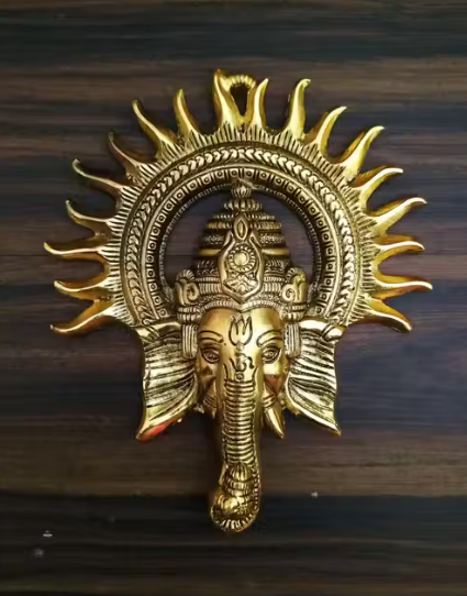 Ganesh Idol Metal Wall Hanging for Home and Office Decor