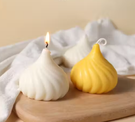 Modak Soywax Scented Candles Set of 4 White and Yellow Handcrafted Candles