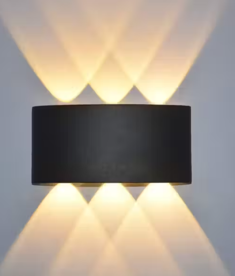 LED Wall Light Up Down Black Aluminium Waterproof Lamp with Bulb Included