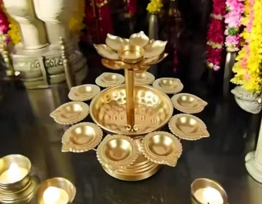 Buy Double Layer Urli Bowl Online Handcrafted Metal Urli for Home Decor, Pooja Samagri & Festive Decoration